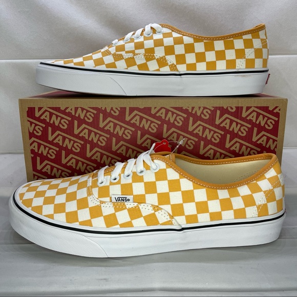 Vans Authentic Gold Checkerboard Lace Up Skate Shoes Mens Size 11.5 - Picture 5 of 11